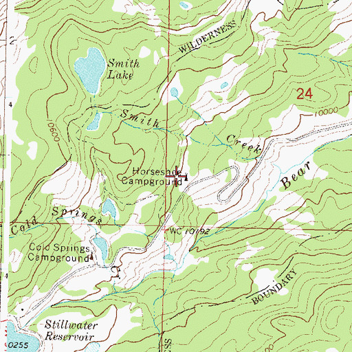 Topographic Map of Horseshoe Campground, CO