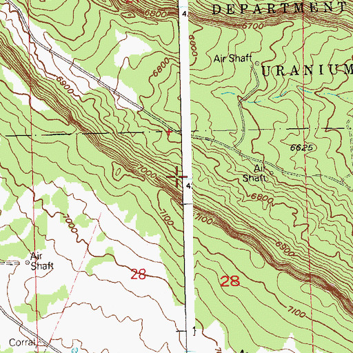 Topographic Map of Lucky Boy Mine, CO