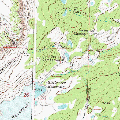 Topographic Map of Cold Springs Campground, CO