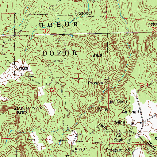 Topographic Map of Rambler Point Mine, CO