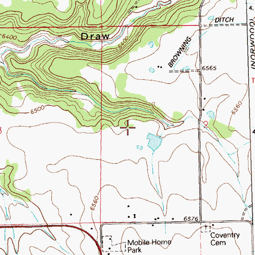 Topographic Map of Rice Coal Mine, CO