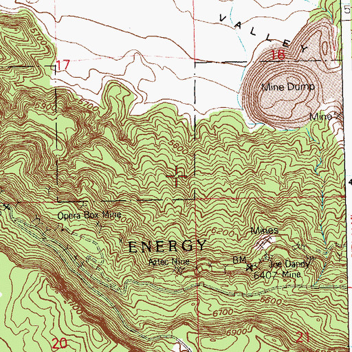 Topographic Map of South Happy Thought Mine, CO