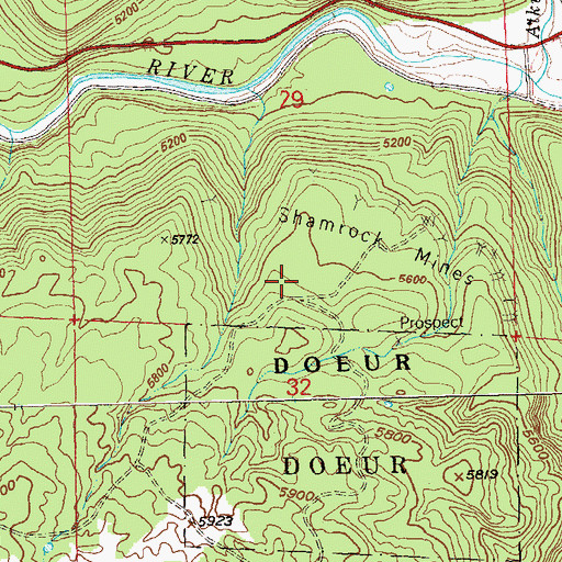 Topographic Map of Tuesday Mine, CO