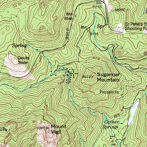 Topographic Map of Winfield Scott Stratton Mine, CO