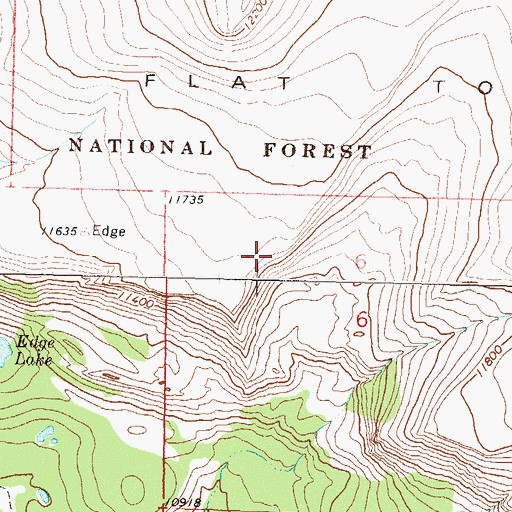 Topographic Map of Flat Top Mountain, CO