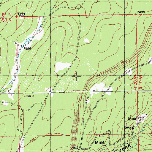 Topographic Map of John Brown Mine, CO