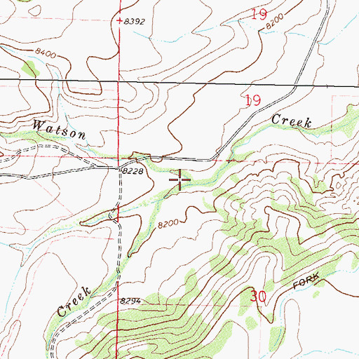 Topographic Map of Moody Creek, CO