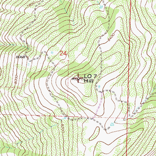Topographic Map of LO 7 Hill, CO