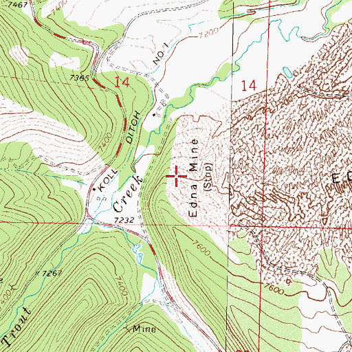 Topographic Map of Big Mack Mine, CO