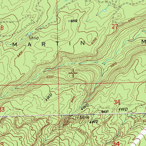 Topographic Map of Buckhorn Mine, CO