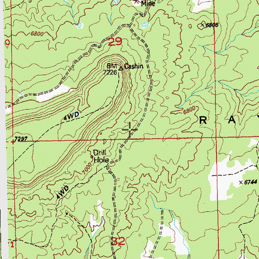 Topographic Map of Cliff Willow Mine, CO