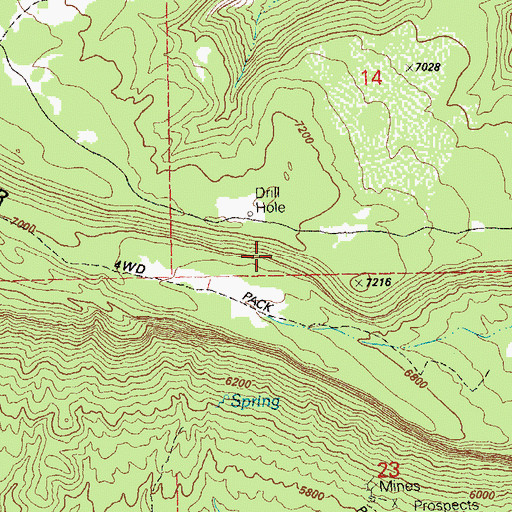 Topographic Map of Hot Dog Mine, CO