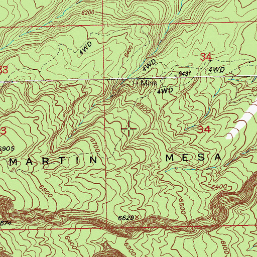 Topographic Map of Monogram Mine, CO