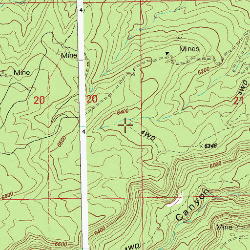 Topographic Map of Radium King Mine, CO