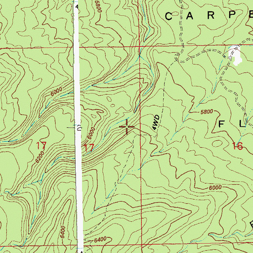 Topographic Map of Shamrock Mine, CO
