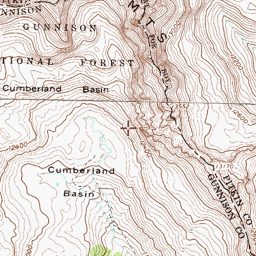 Topographic Map of Arrowhead Mine, CO