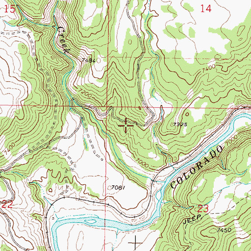 Topographic Map of Mitchell Mine, CO