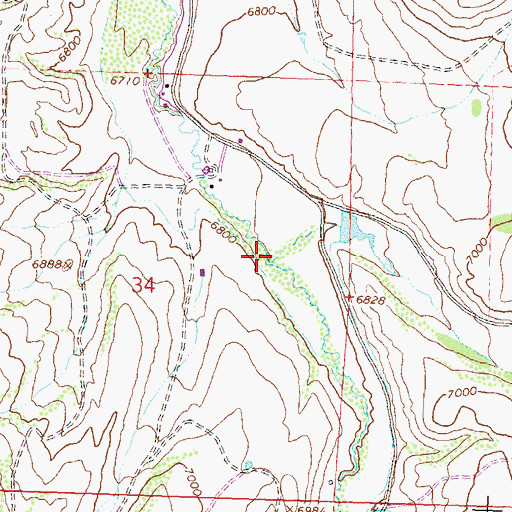 Topographic Map of East Fork Flag Creek, CO