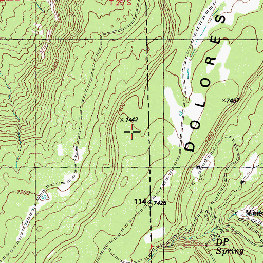 Topographic Map of Bonanza Mine, CO