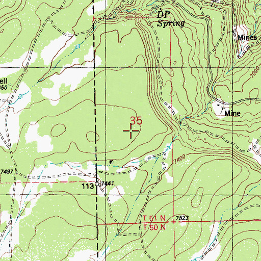 Topographic Map of Lost Dutchman Mine, CO