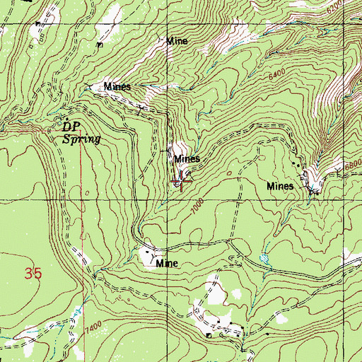 Topographic Map of Lumsden Mine, CO