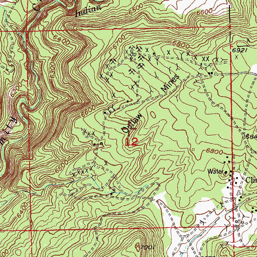 Topographic Map of Snowshoe Mine, CO