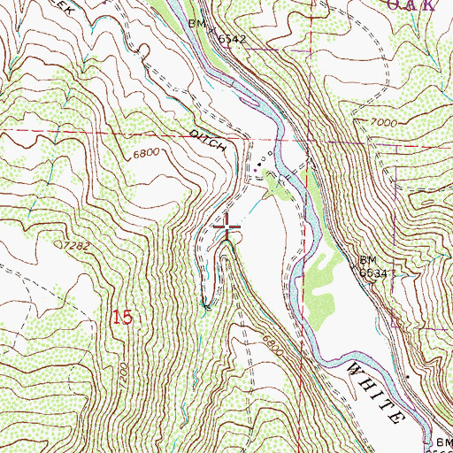 Topographic Map of Veatch Gulch, CO