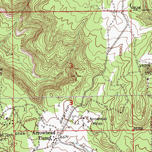 Topographic Map of Yellow Jacket Mine, CO