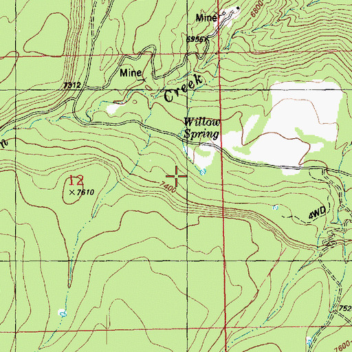 Topographic Map of Packrat Group Mine, CO