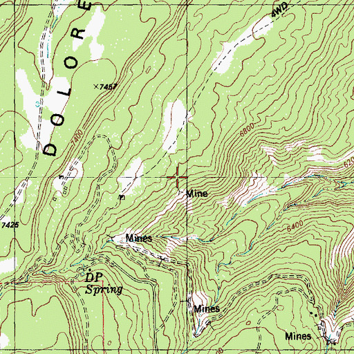 Topographic Map of Hubbard Mine, CO