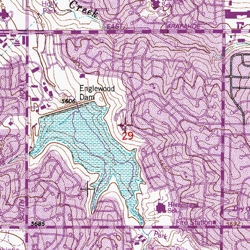 Topographic Map of Cherry Creek Mine (historical), CO