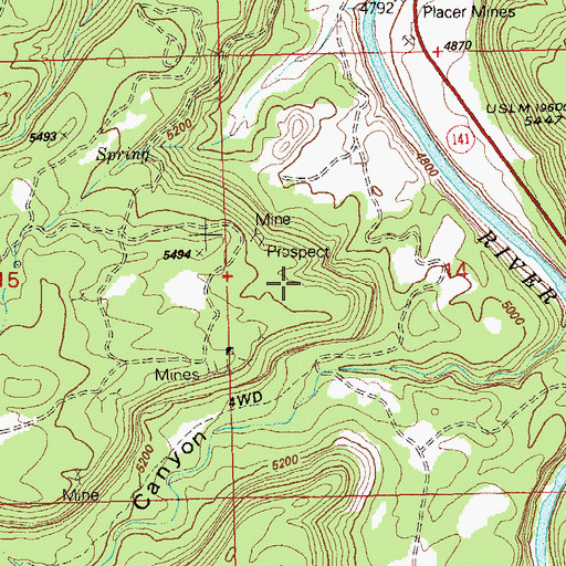 Topographic Map of Piper Mine, CO