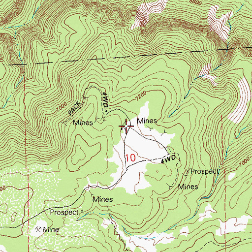 Topographic Map of Little Buckhorn Mine, CO