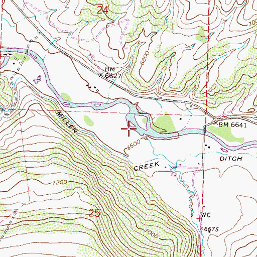 Topographic Map of Miller Creek, CO