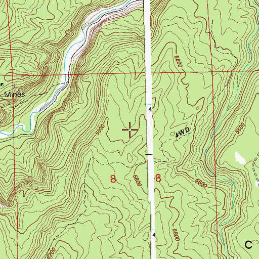 Topographic Map of Three Musketeers Mine, CO