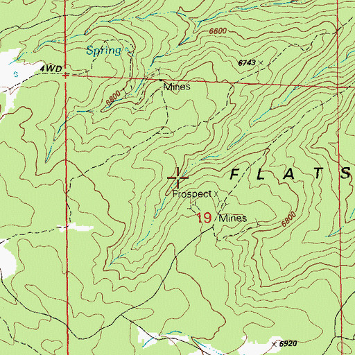 Topographic Map of Twin Sisters Mine, CO