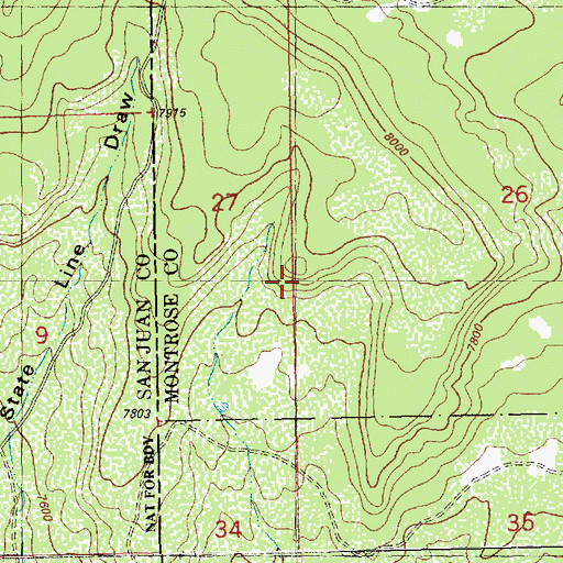 Topographic Map of Yankee Mine, CO