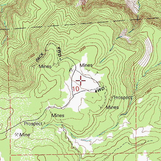 Topographic Map of Buckhorn Mine, CO