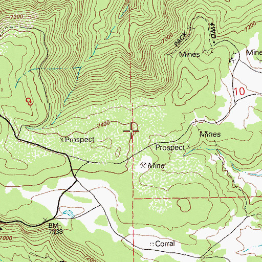 Topographic Map of Little Fawn Mine, CO