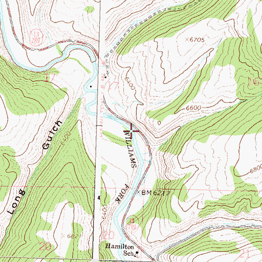 Topographic Map of Whitlock Mine, CO
