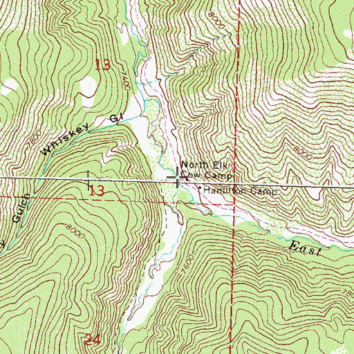 Topographic Map of North Elk Cow Camp, CO
