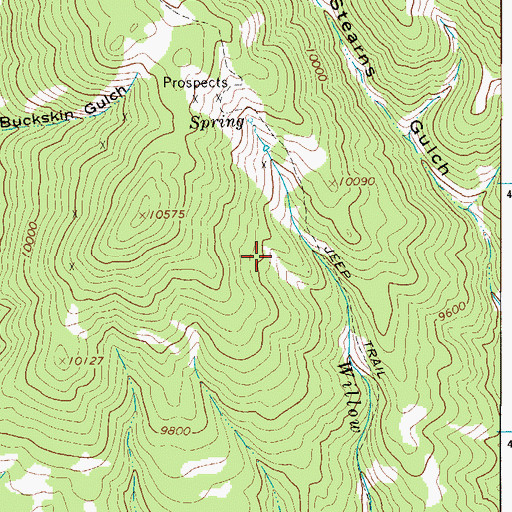 Topographic Map of Midnight Mine, CO