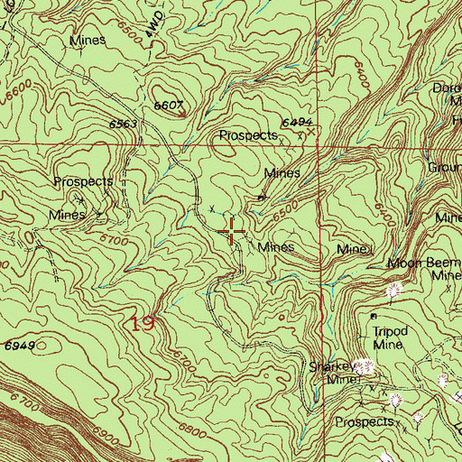 Topographic Map of Bobcat Mine, CO