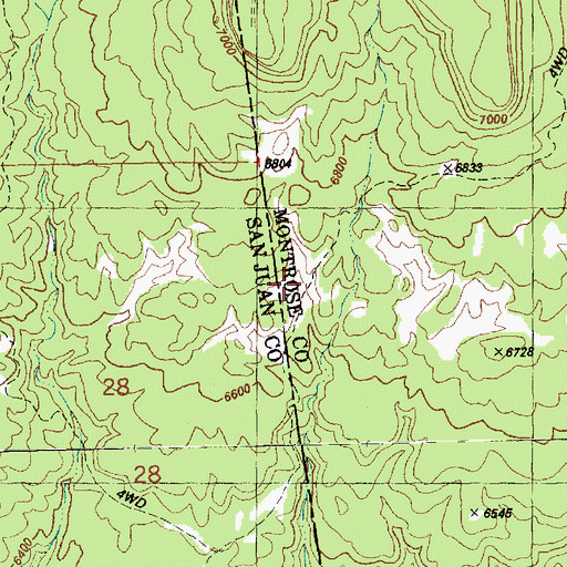 Topographic Map of Brushy Basin Mine, CO