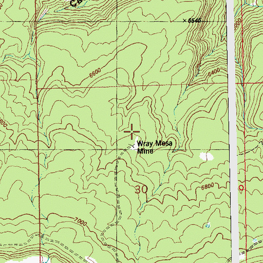 Topographic Map of Elray Mine, CO