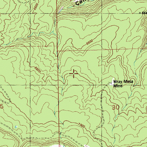 Topographic Map of Lucky Number One Mine, CO
