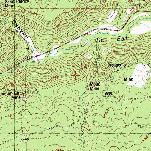 Topographic Map of Prayer Number Nine Mine, CO