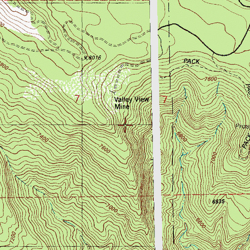 Topographic Map of Valley View Mine, CO