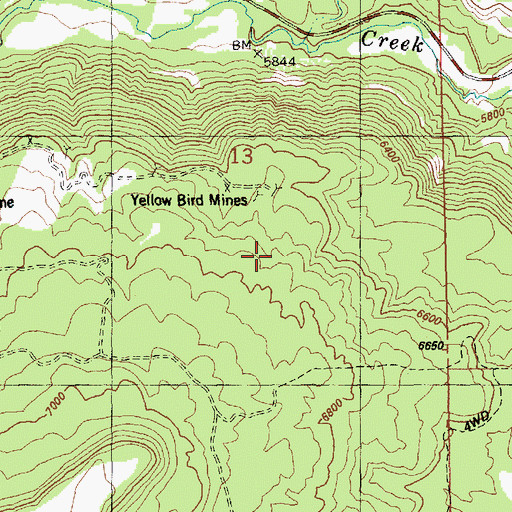 Topographic Map of Eva Mine, CO