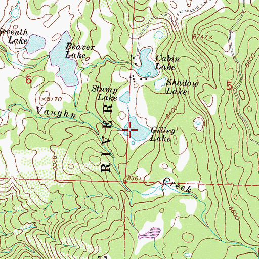 Topographic Map of Gilley Lake, CO